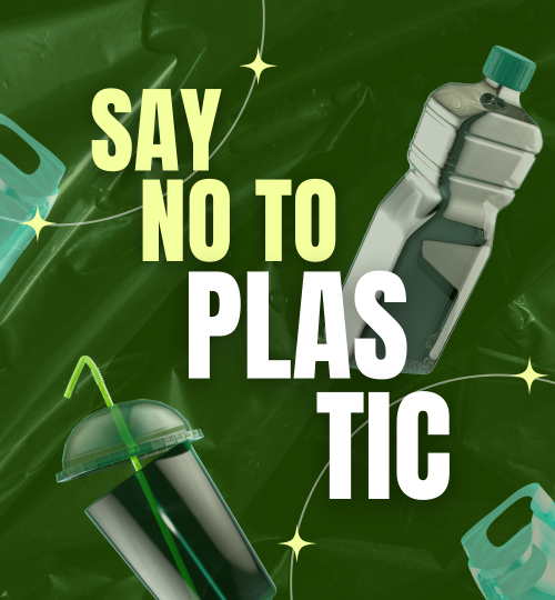 Green and Yellow Minimalist Say No to Plastic Instagram Post