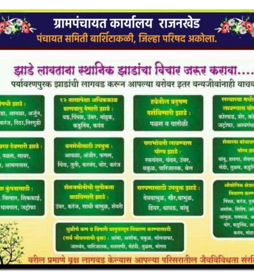 🙏 वृक्ष लागवड प्रचार प्रसिद्धी/जनजागृती बॅनर🙏